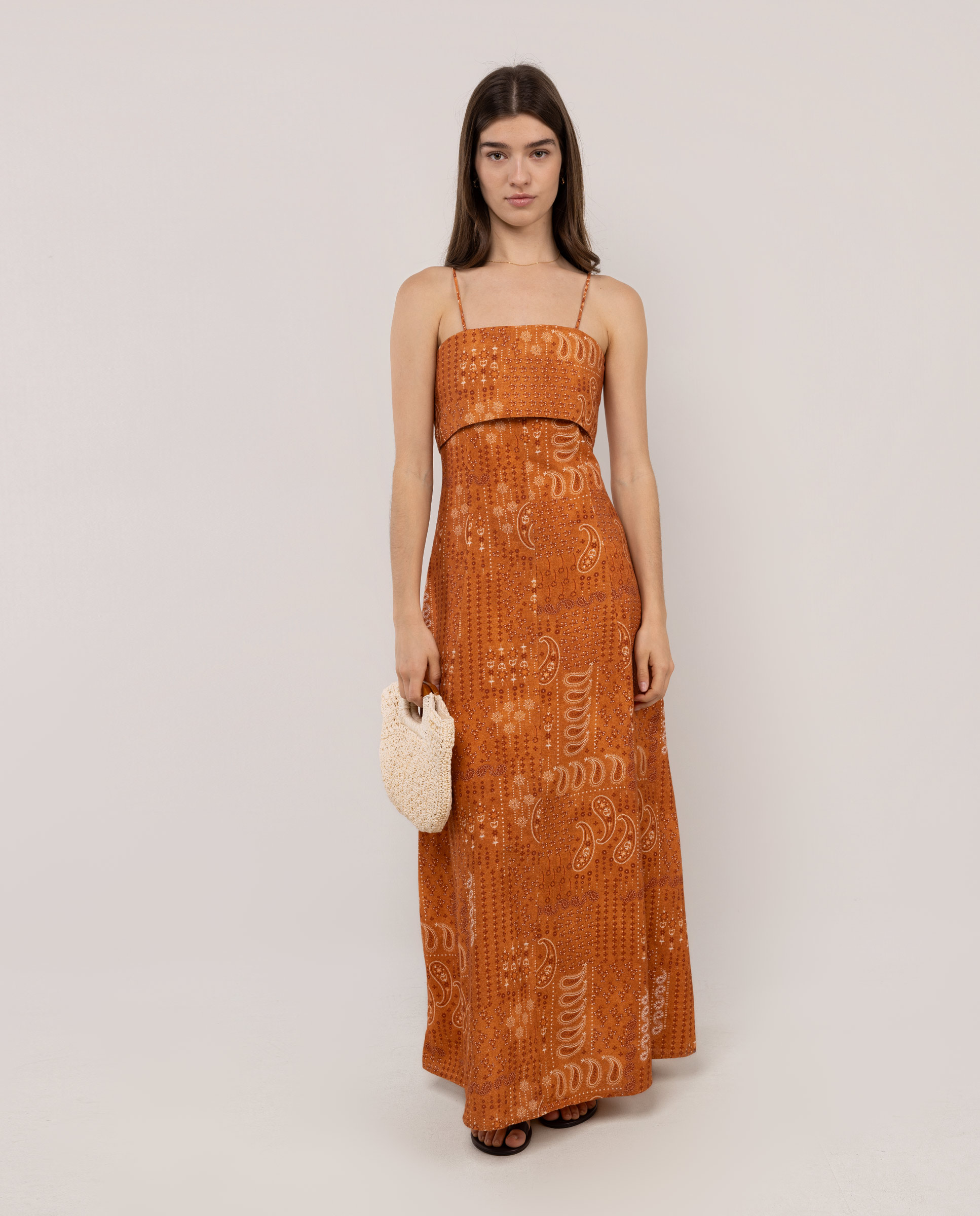 Lola Linen Print Dress