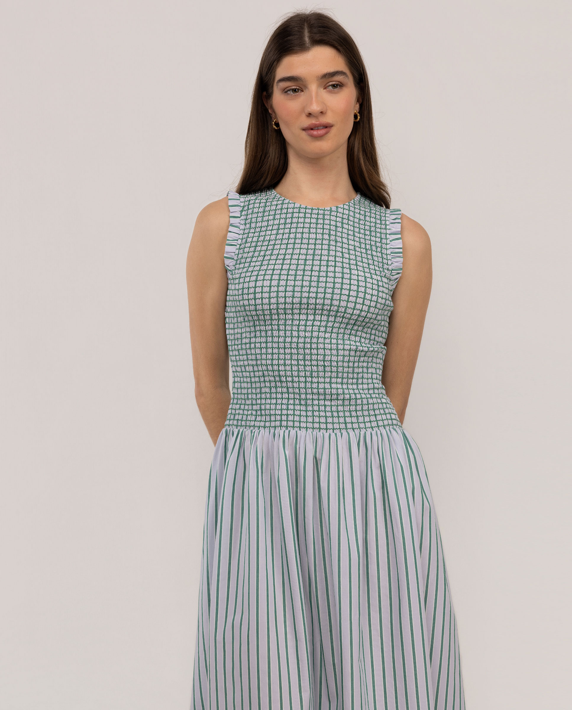 Valentina Elastic Striped Dress