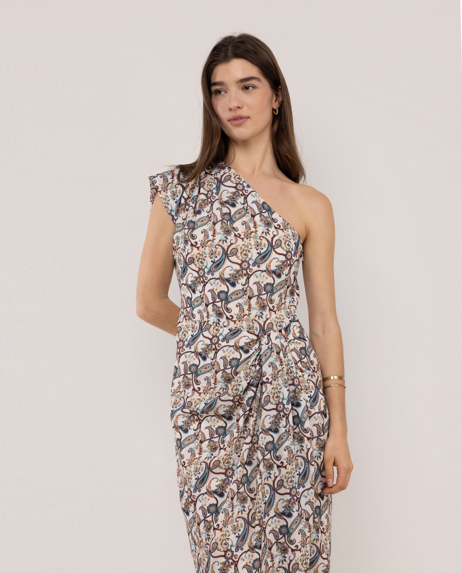 Colette Ecru Printed Dress