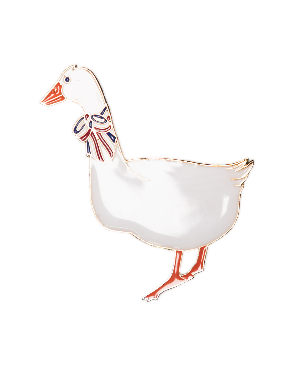 Metallic Goose Brooch