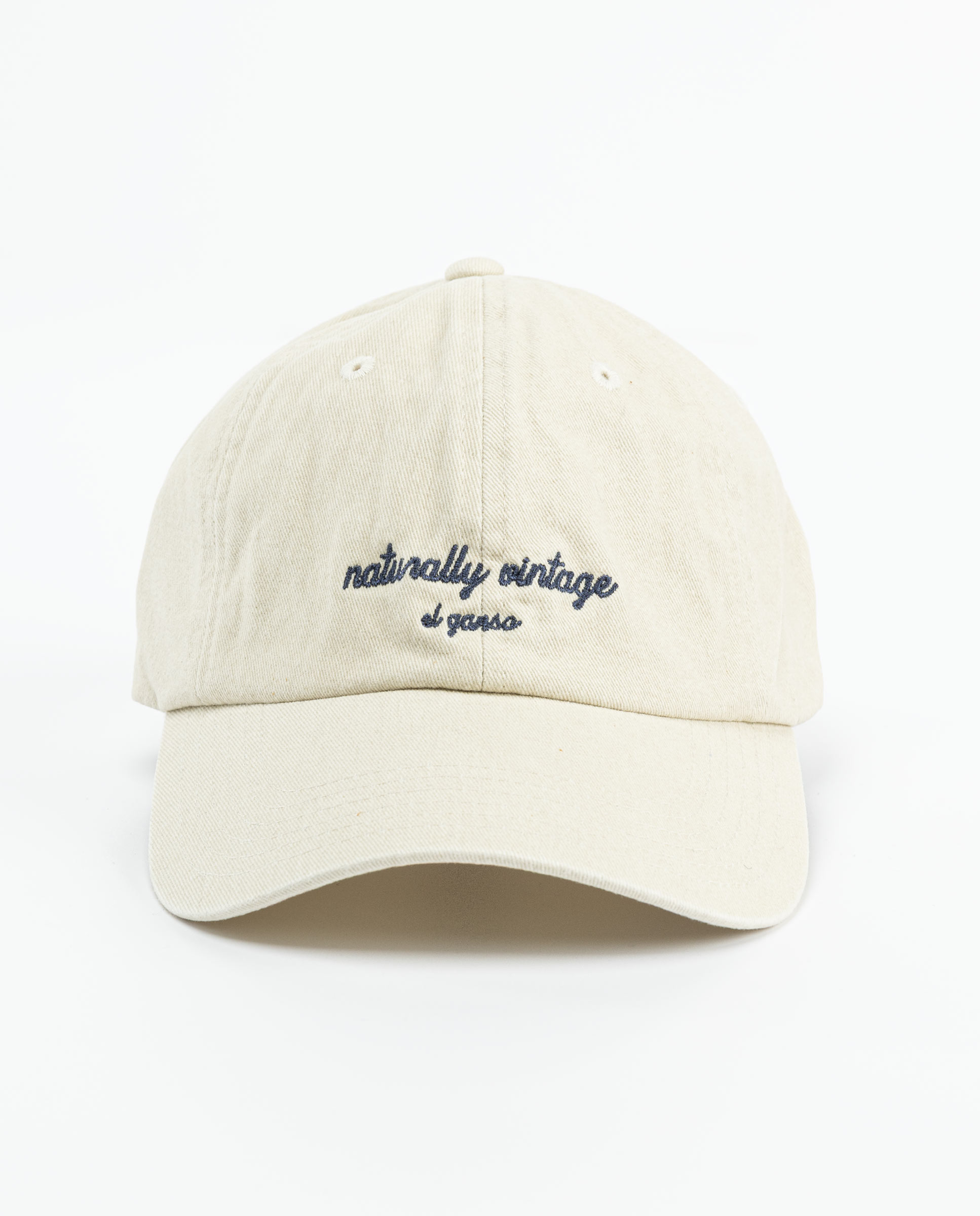 Cream Embroidered Twill Hat
