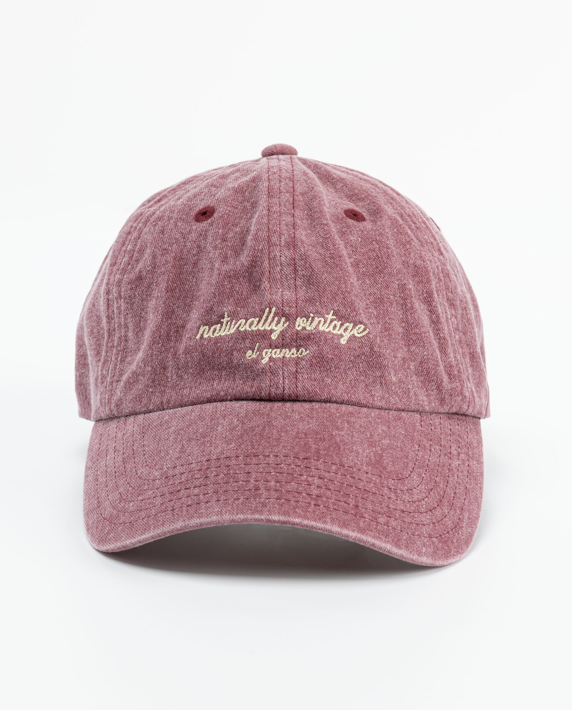 Burgundy Embroidered Twill Hat