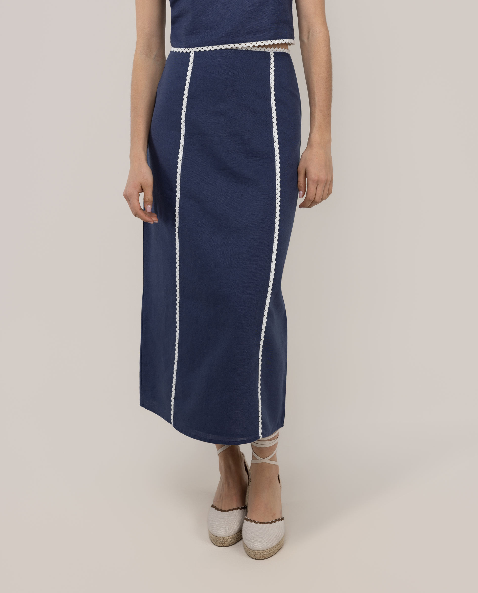 Falda Lena Midi Lino