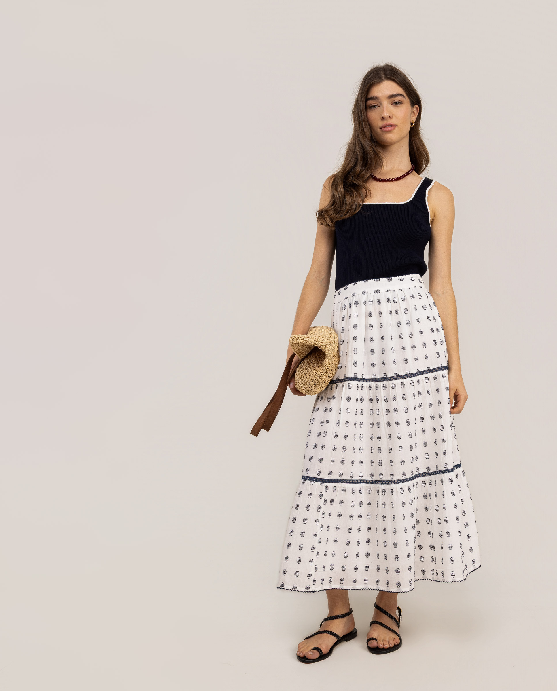 Emily Long Embroidered Skirt