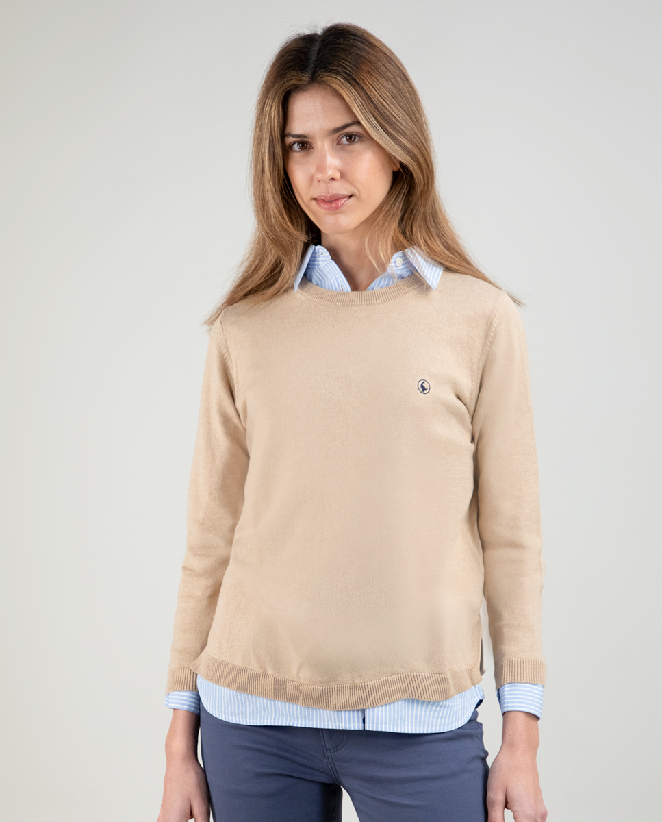 Camel Jumper W Round Neck