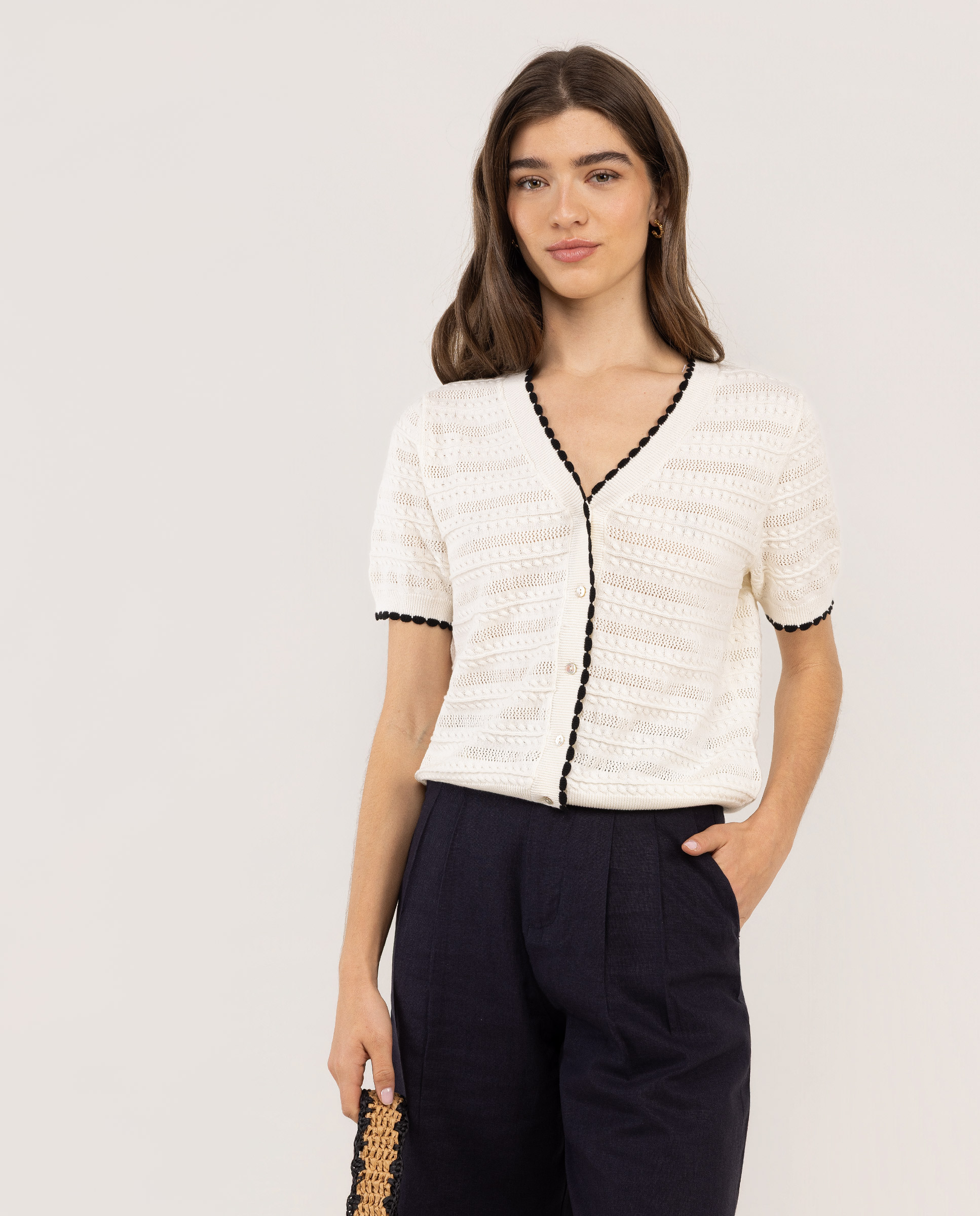 Cardigan Margot Punto Crudo