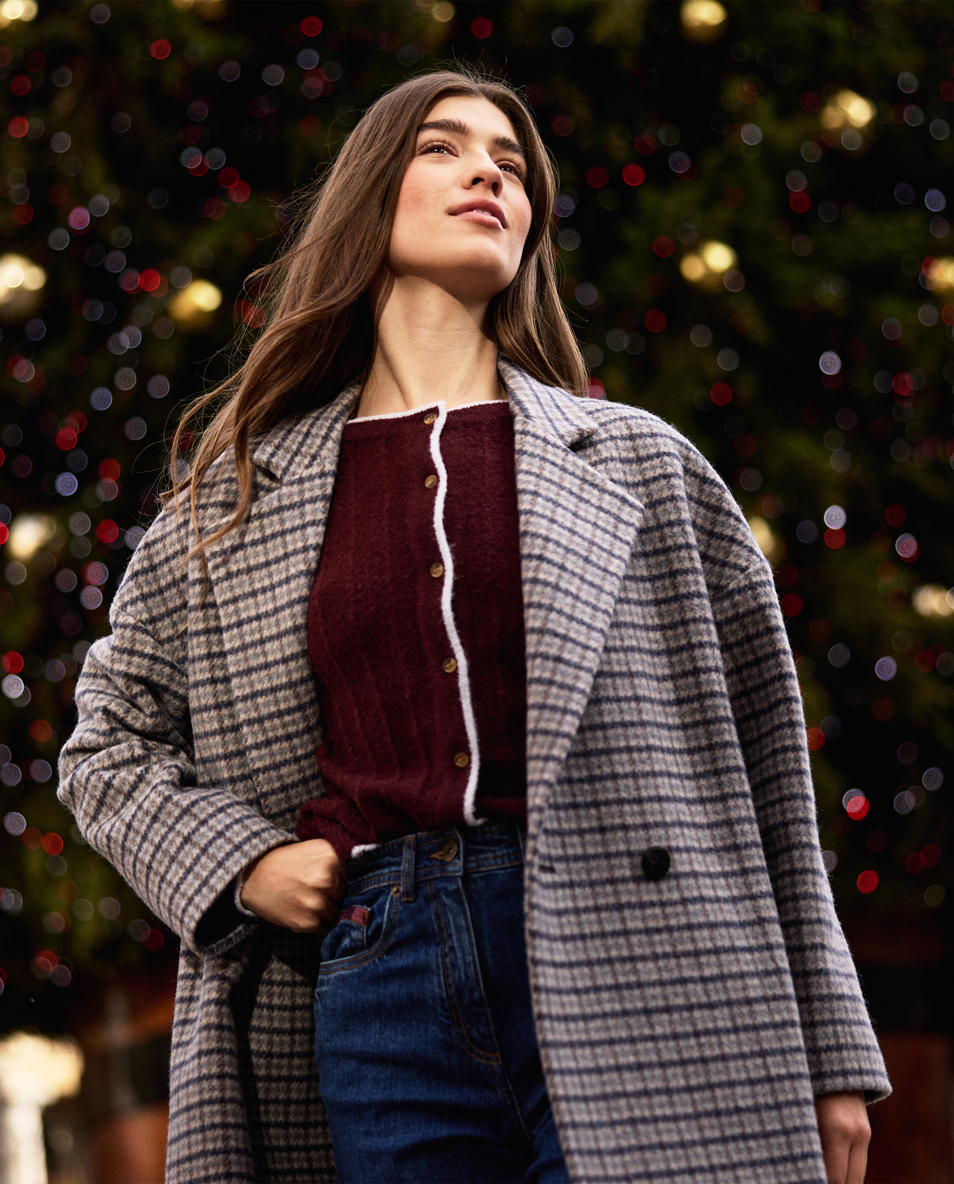 Burgundy Cardigan W Embellished Details
