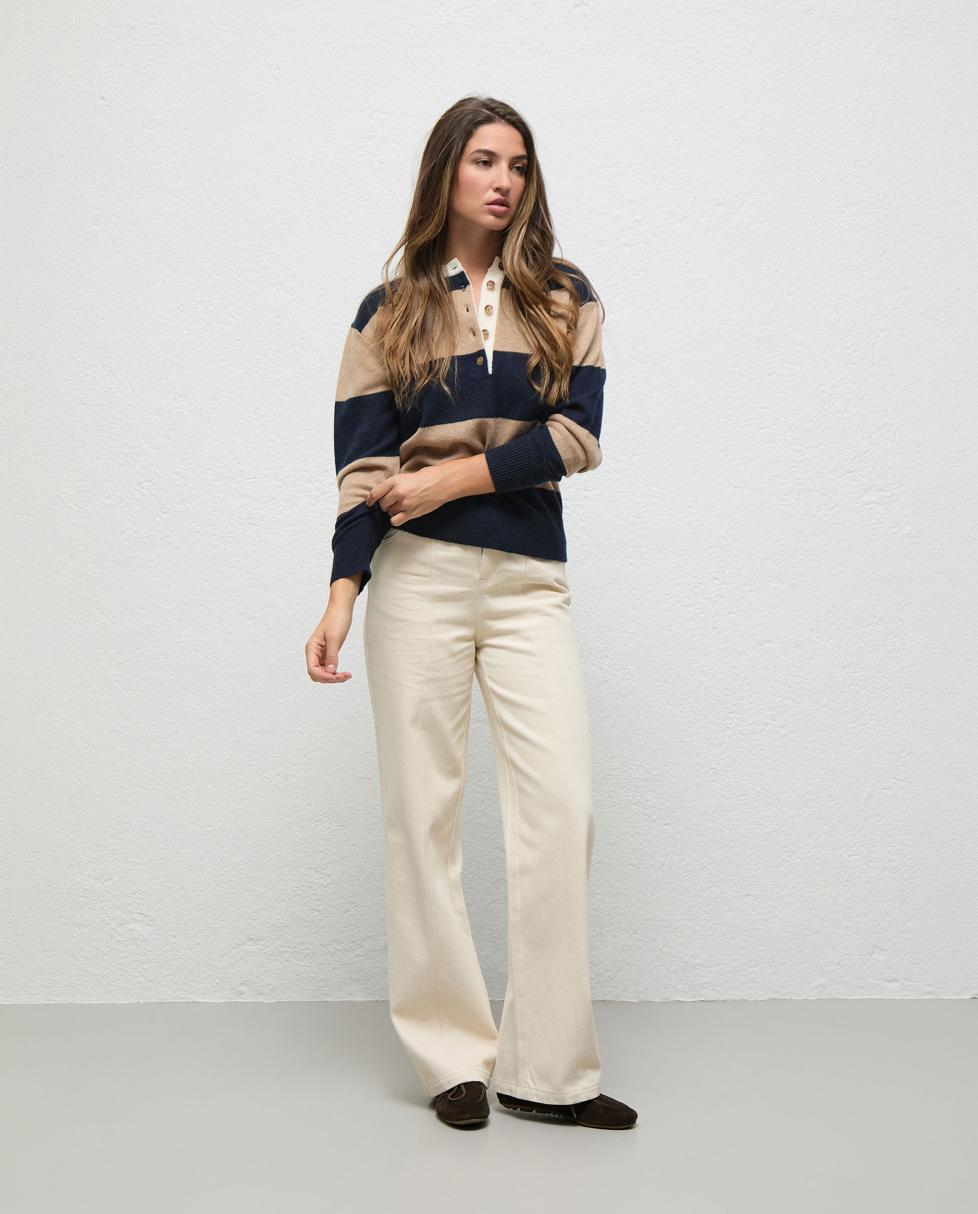 Paige Navy Striped Jersey