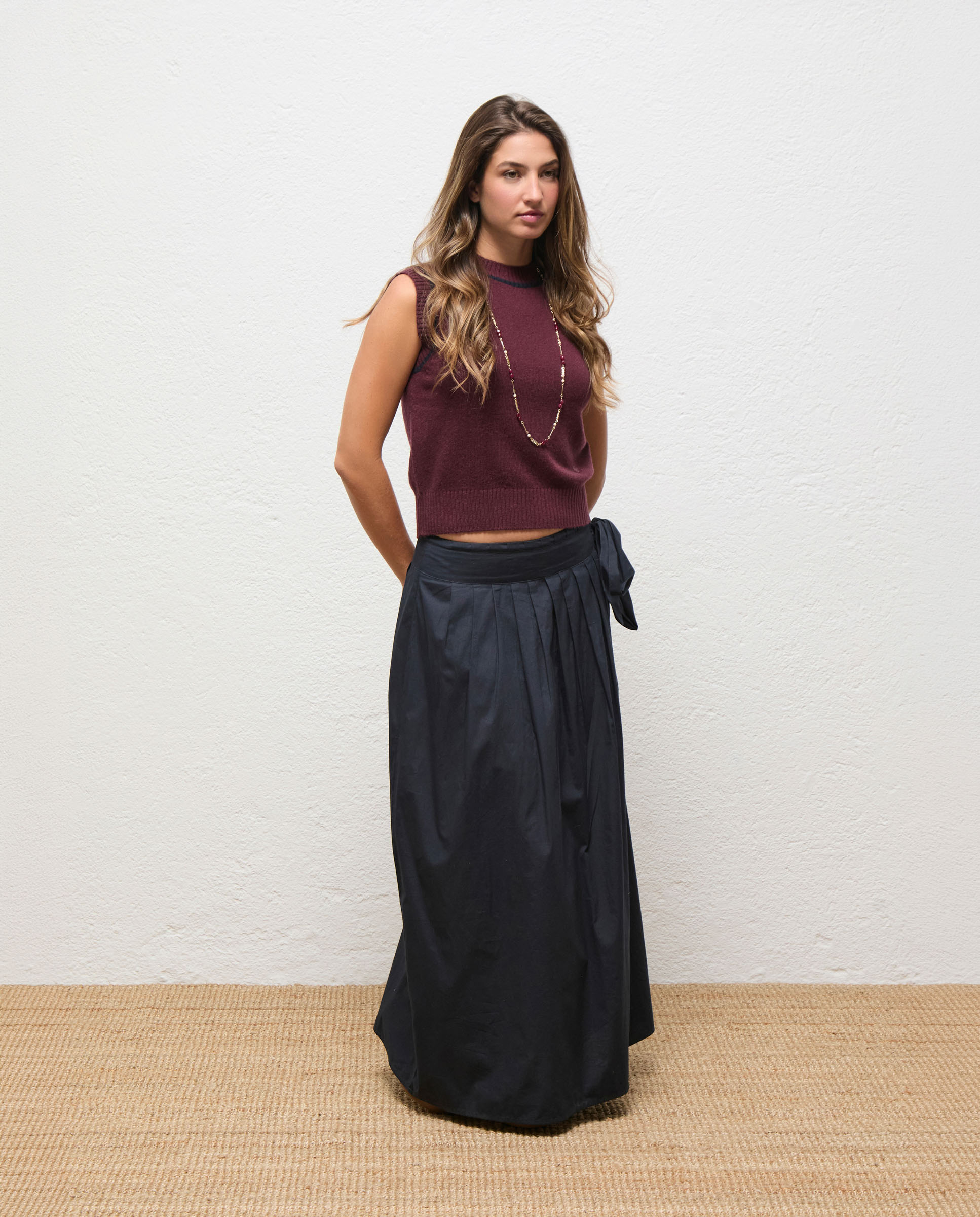Bailey Burgundy Contrast Vest