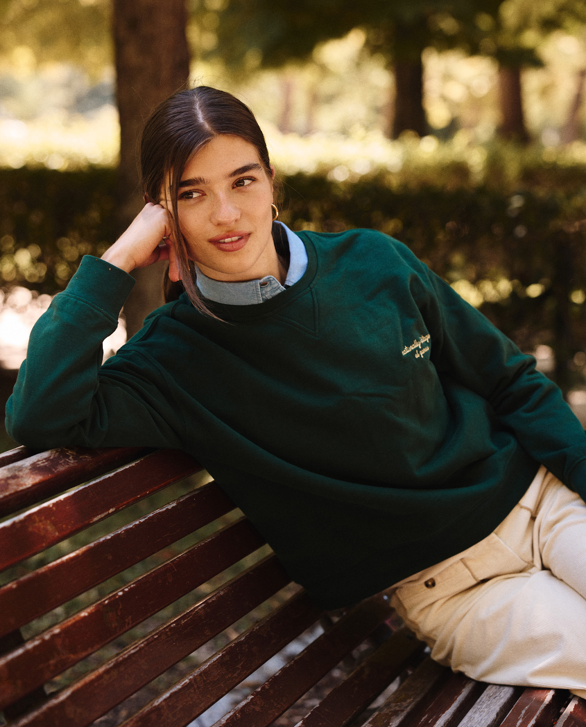 Green Sweatshirt W Crew Neck