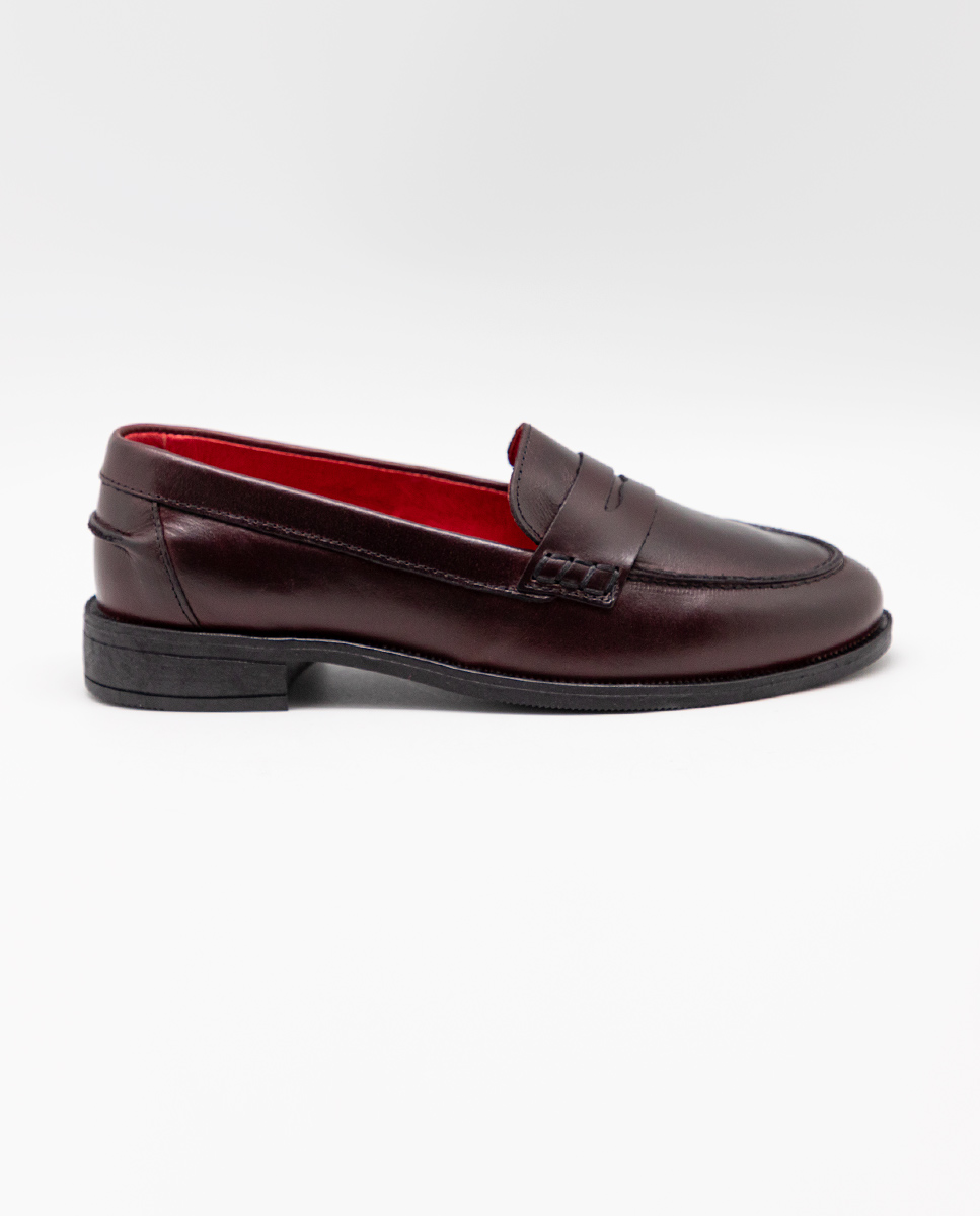 Maroon Leather Loafers