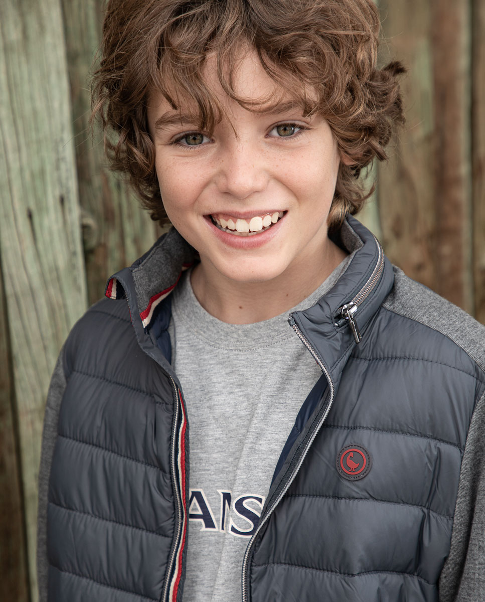 Cazadora Acolchada Manga Punto Gris