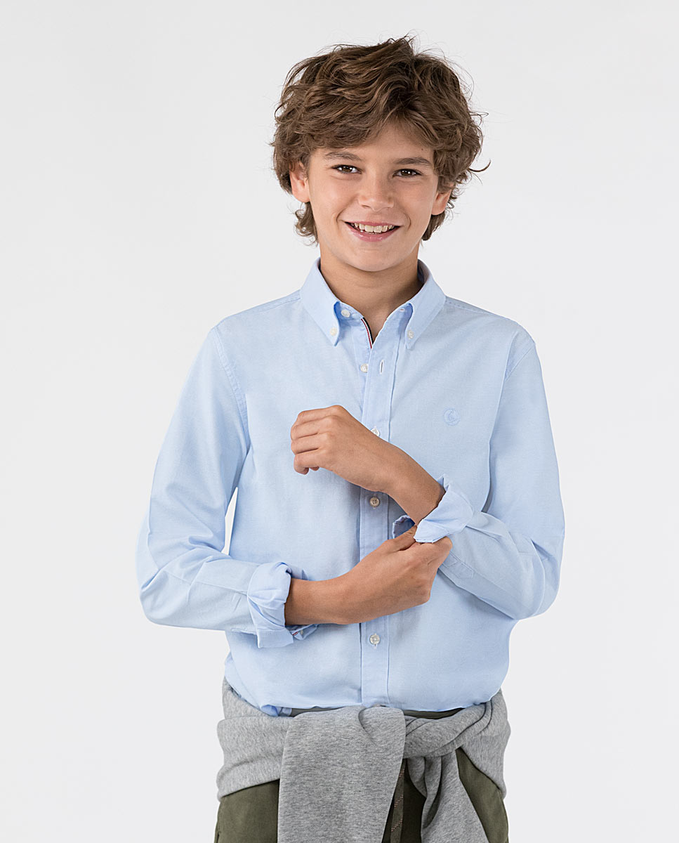 Camisa Pin Point Celeste