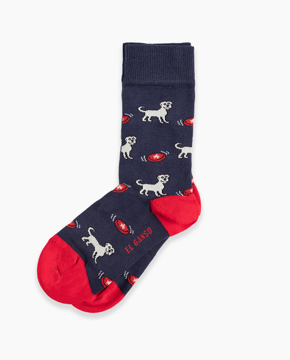 Calcetín Algodón Marino Figurativo Perro Niño