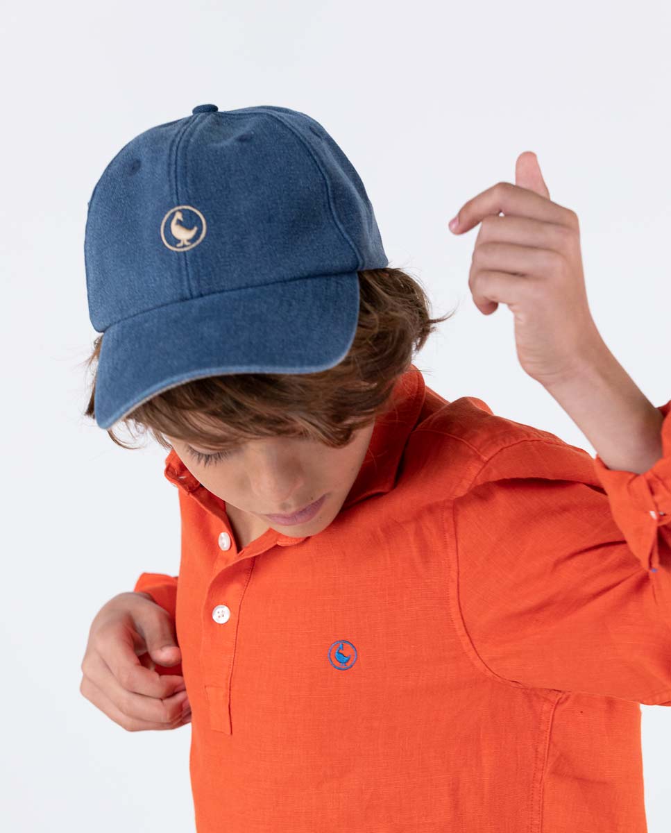 Washed Blue Canvas Hat 