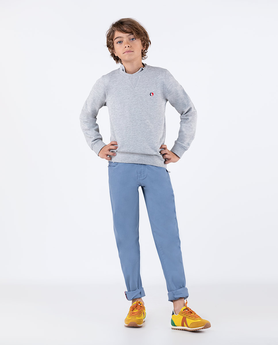 Sudadera Cuello Caja Gris Melange