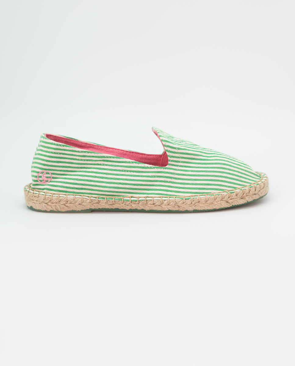 Green Striped Espadrilles