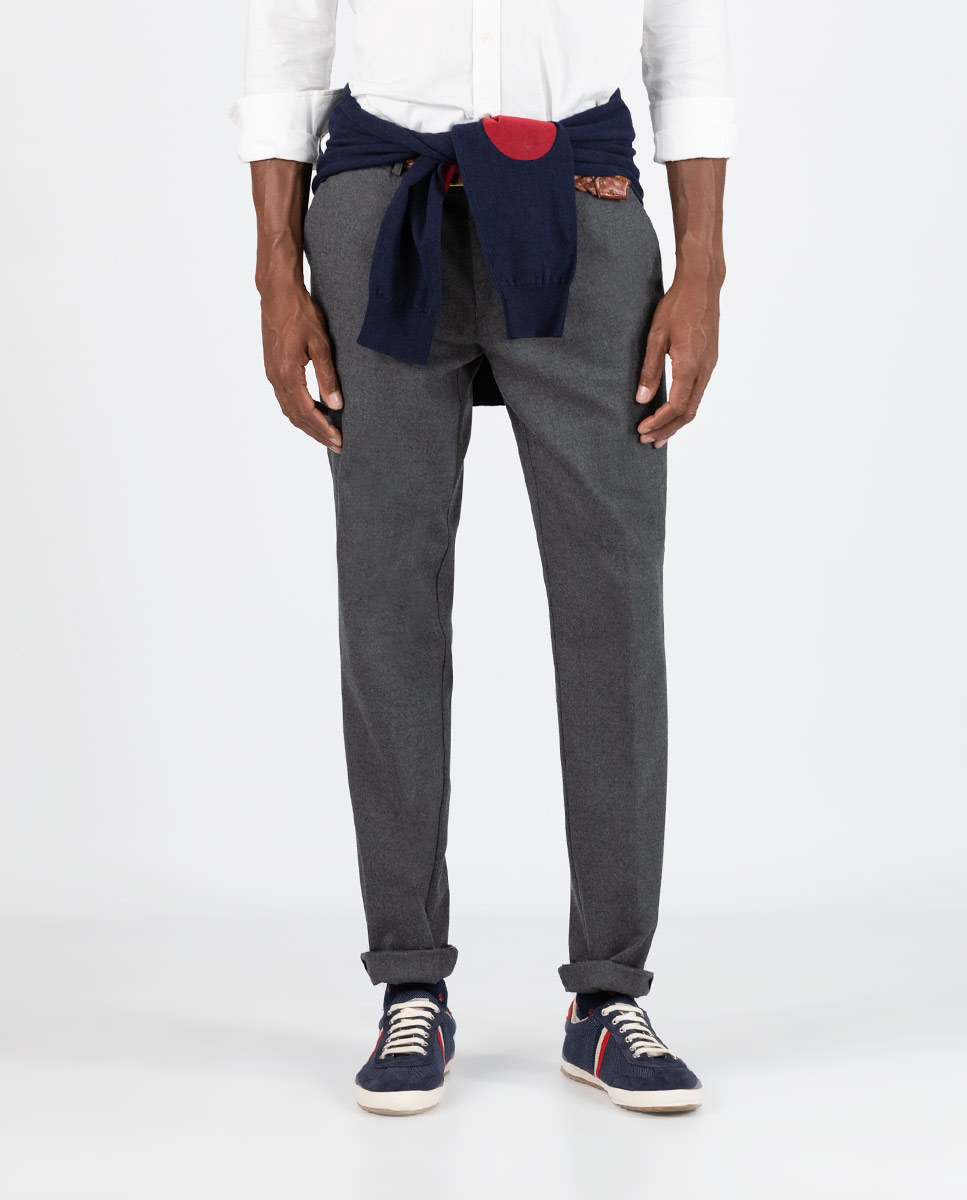 Gray Wool Suit Trousers