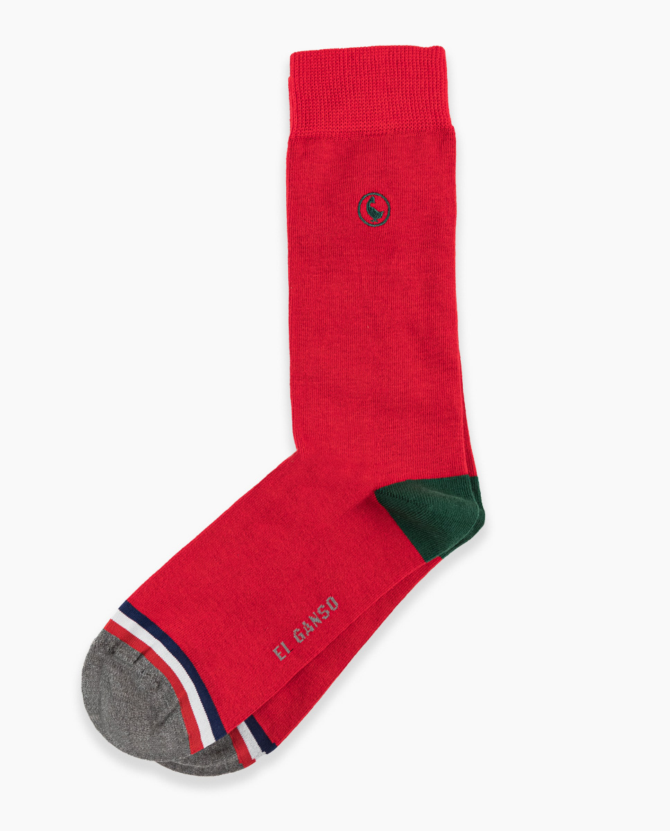 Basic Plain Red Cotton Sock