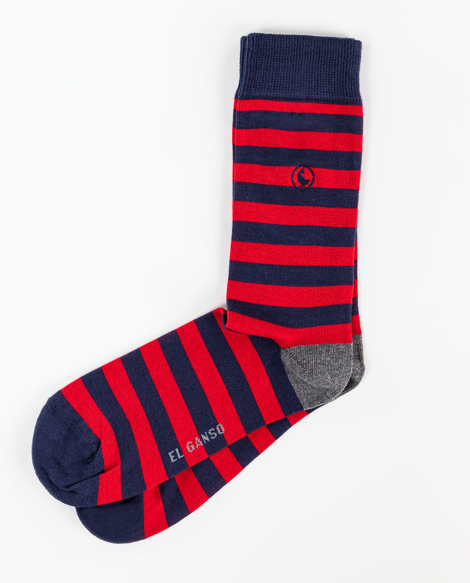 Red Striped Cotton Sock