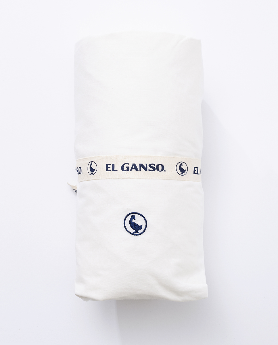 Sábana Bajera 200x200 cm Bajo Sábana 30 cm Logo 180 Hilos Crudo