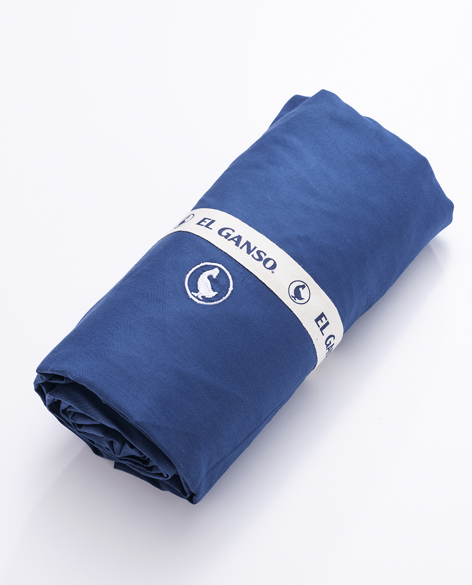 Sábana Bajera 90x200 cm Bajo Sábana 30 cm Logo 180 Hilos Marino