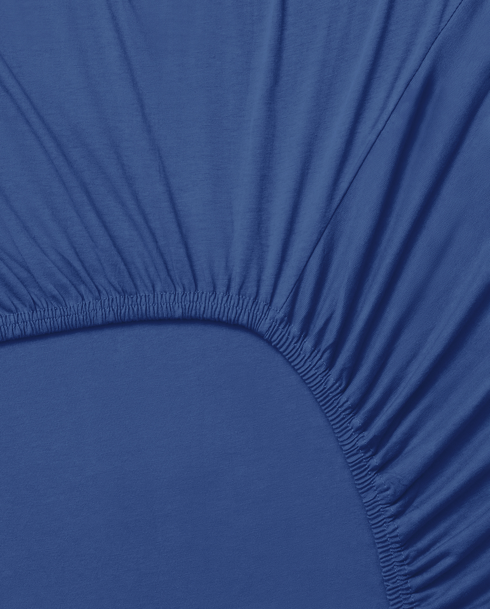 Sábana Bajera 200x200 cm Bajo Sábana 30 cm Logo 180 Hilos Marino