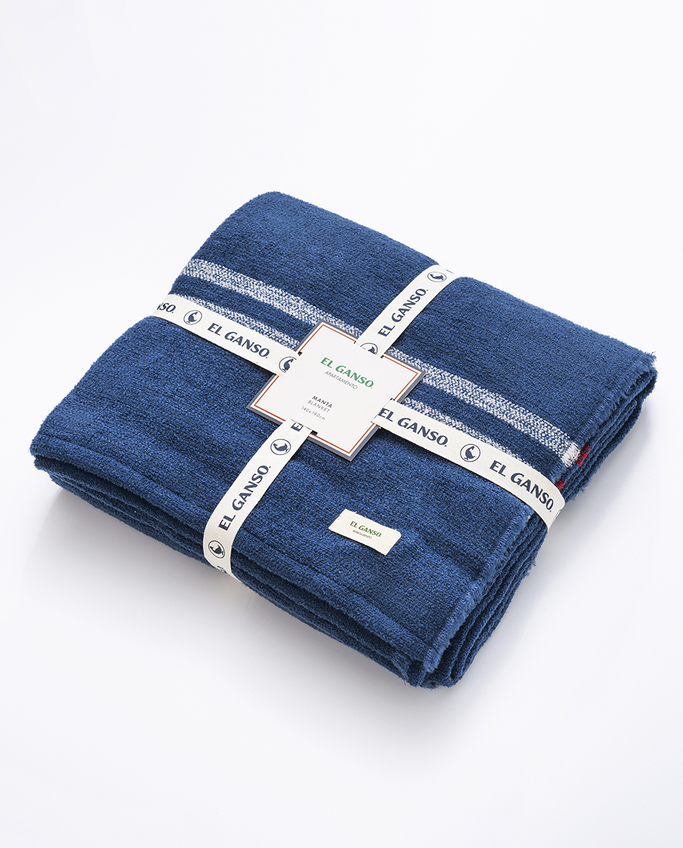 Navy Woven Blanket W Logo 140x190 cm