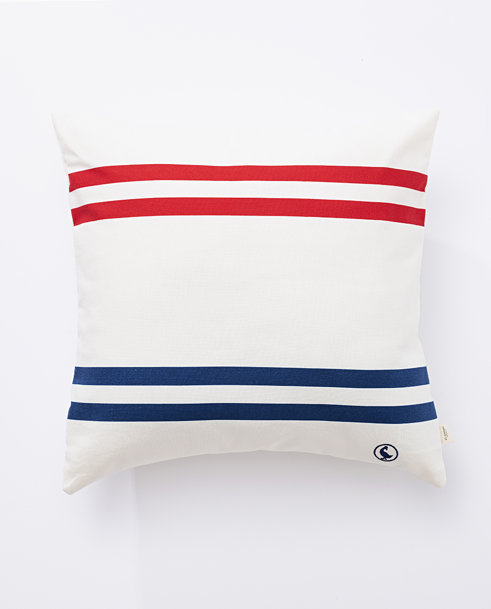 Funda Cojín 40x40 cm Crudo Rayas