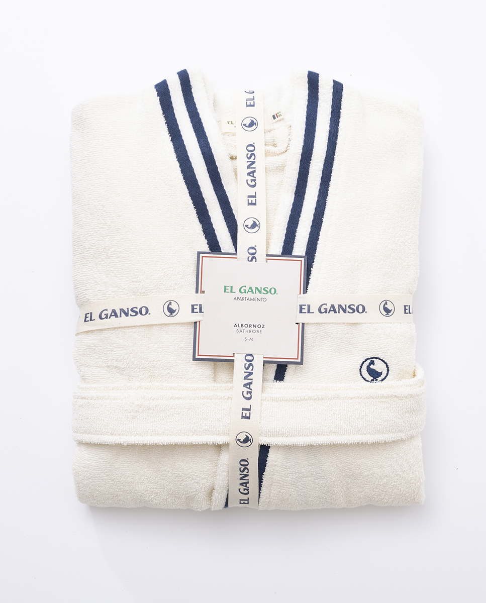 Cream Robe W Logo and Trimming Details Sizes S and M