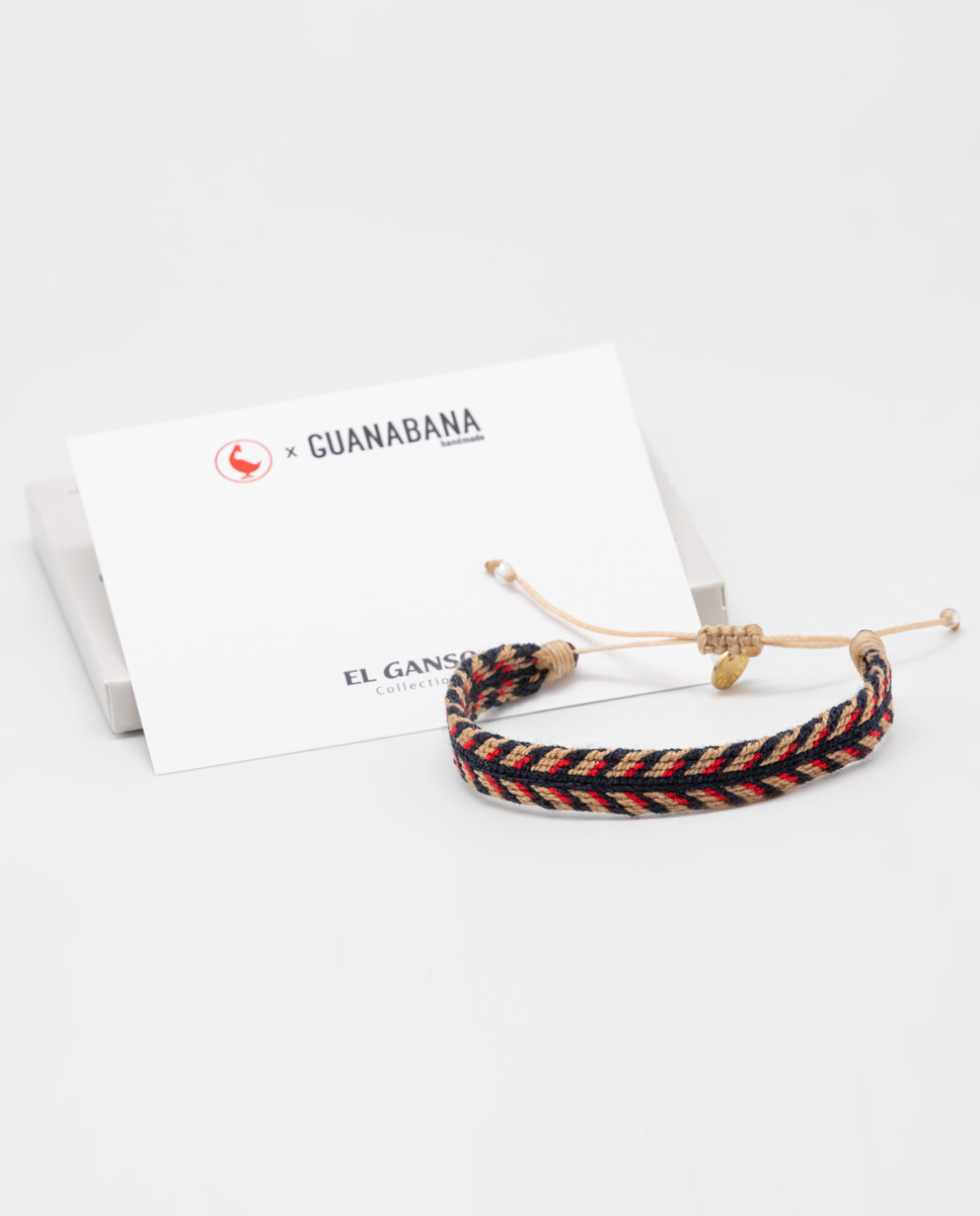 Navy/Red Herringbone Bracelet