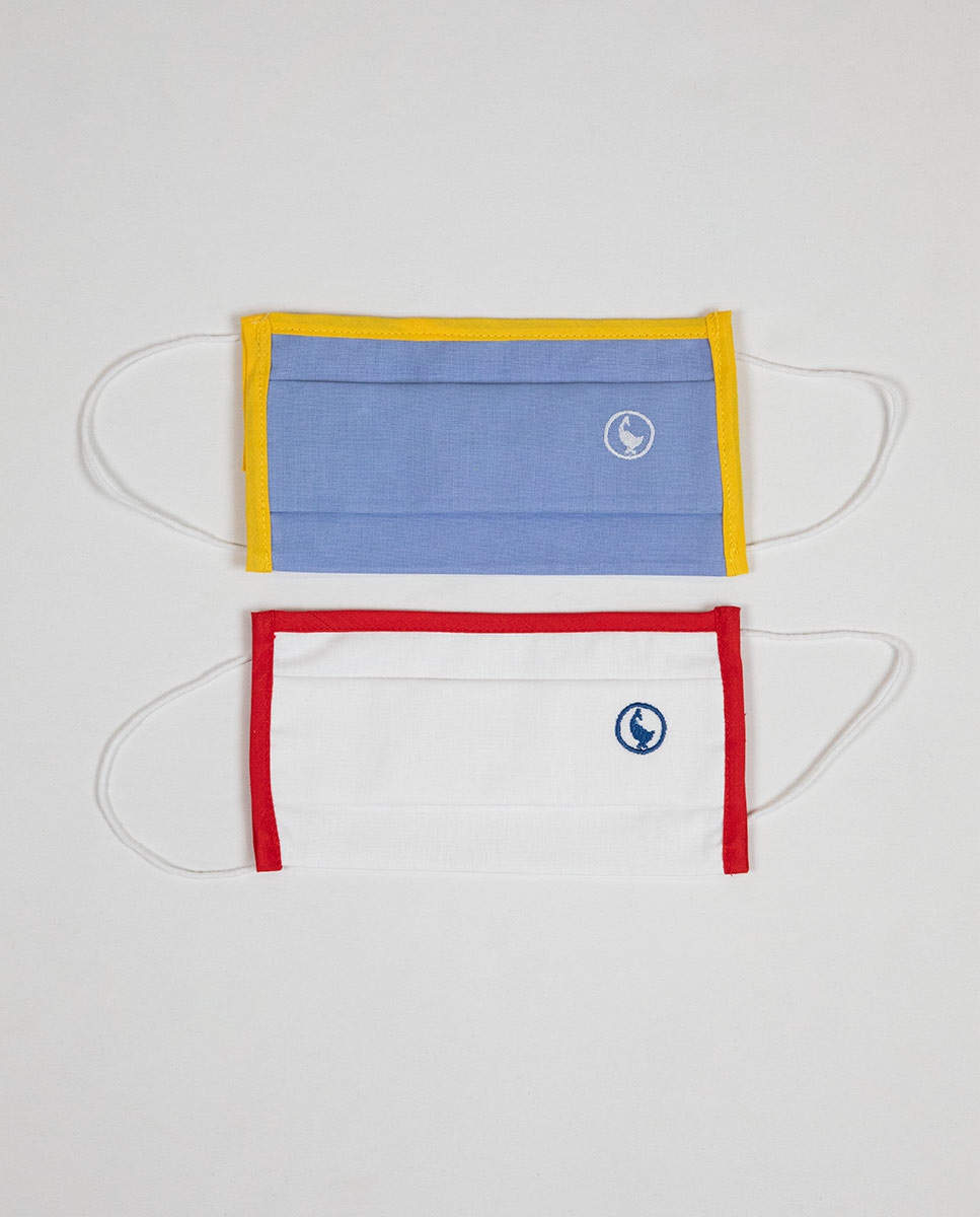 Pack 2 Mascarillas Lisas (Blanco/Azul Claro)