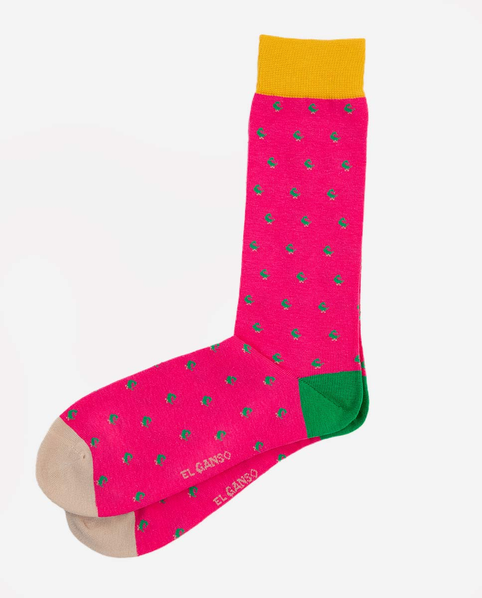 Calcetín Logos Rosa
