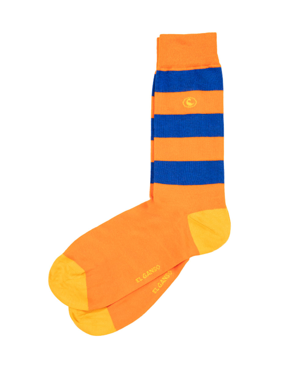 Socks W/Orange and Blue Stripes