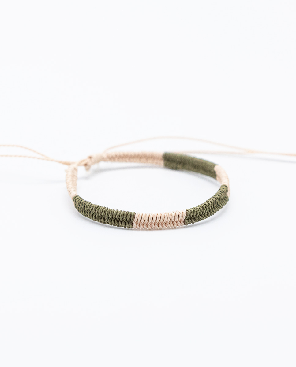 Pulsera Bicolor Kakhi/Crudo