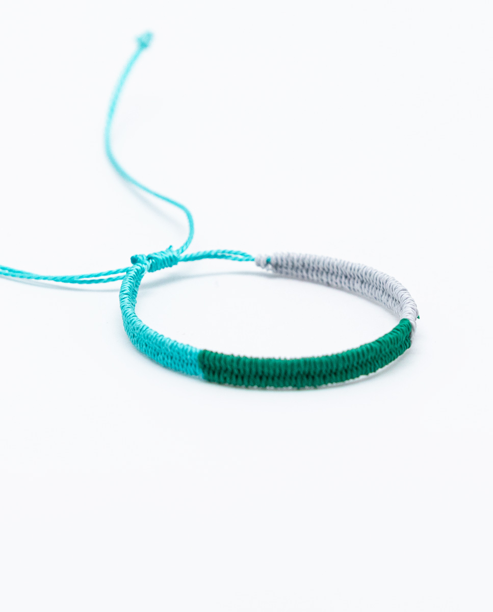 Pulsera Tricolor Turquesa/Verde/Gris