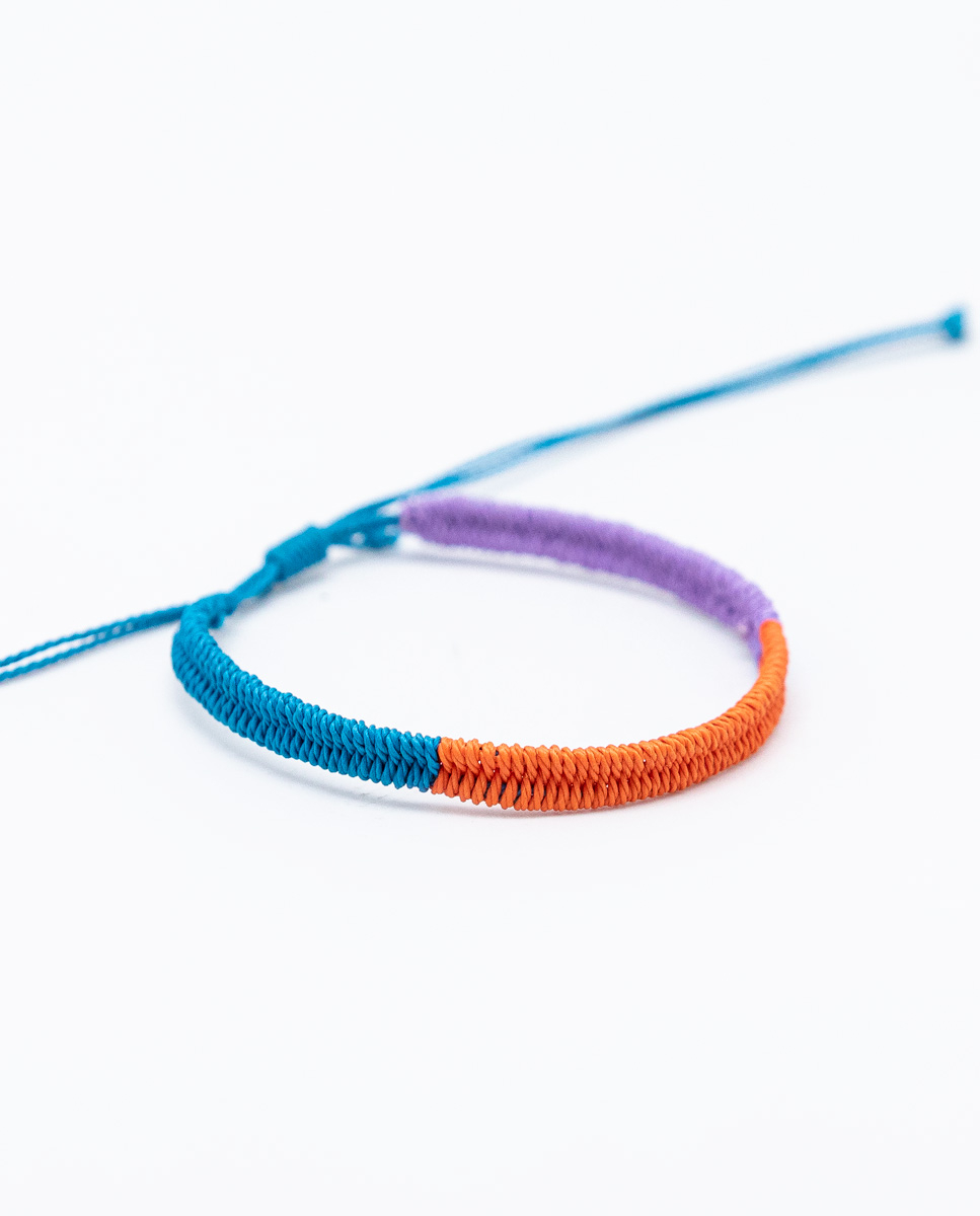 Pulsera Tricolor Malva/Naranja/Azul