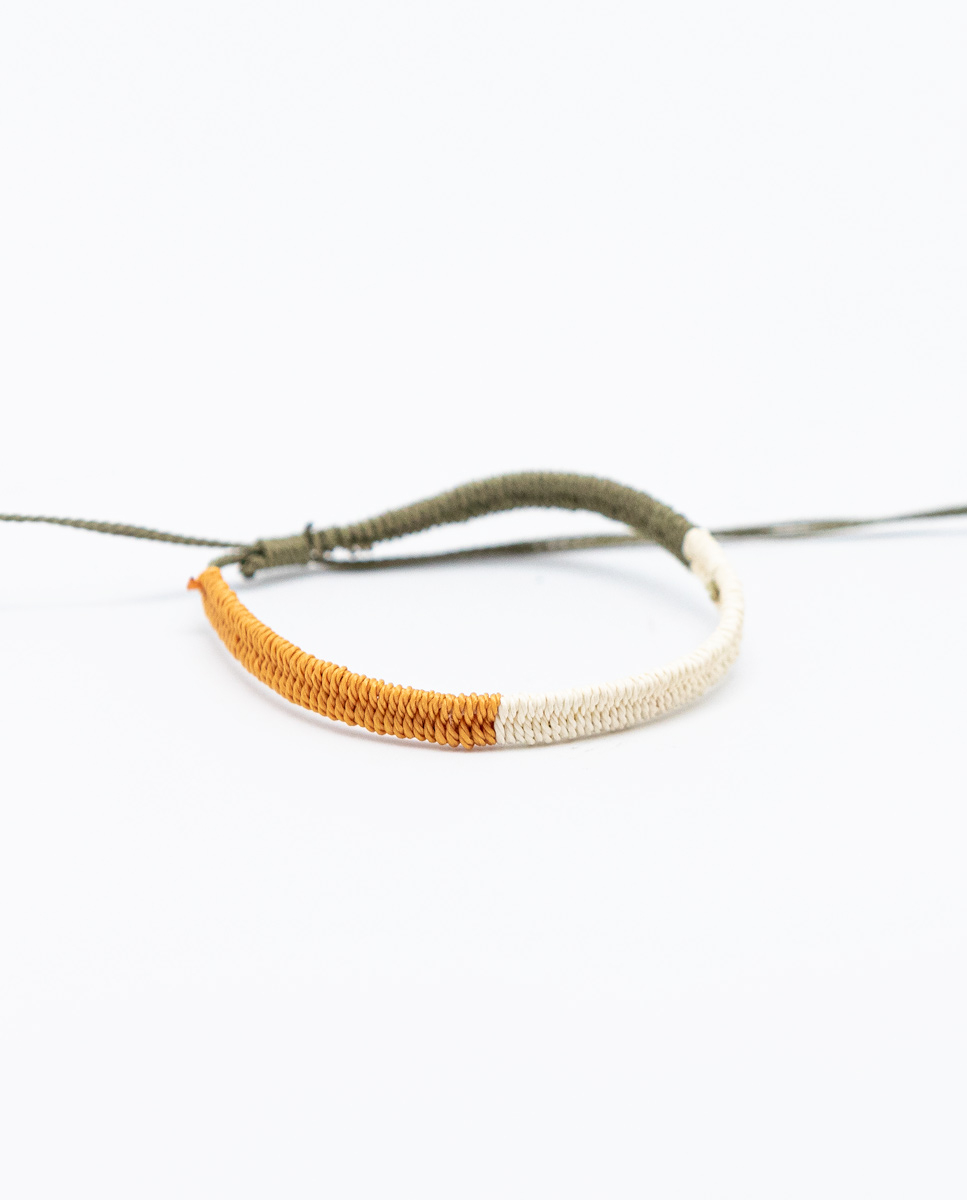 Pulsera Tricolor Mostaza/Crudo/Kakhi