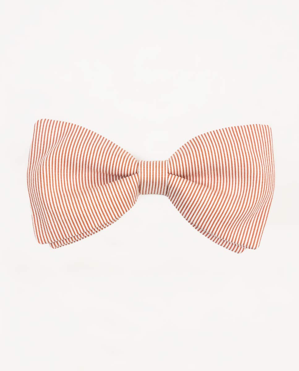 White pinstripes Bow Tie