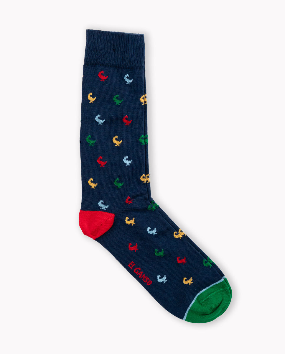 Navy Geese Socks