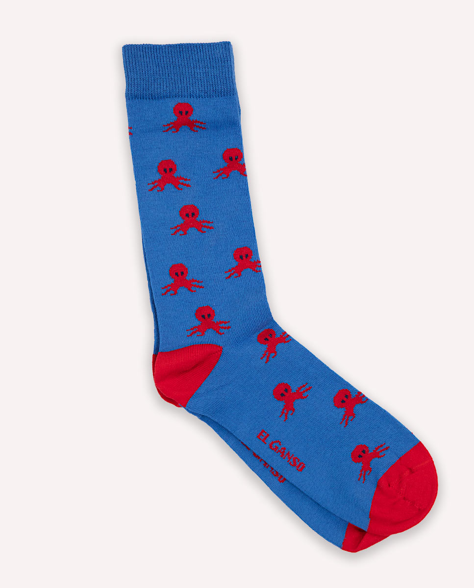 Klein Blue Octopus Socks