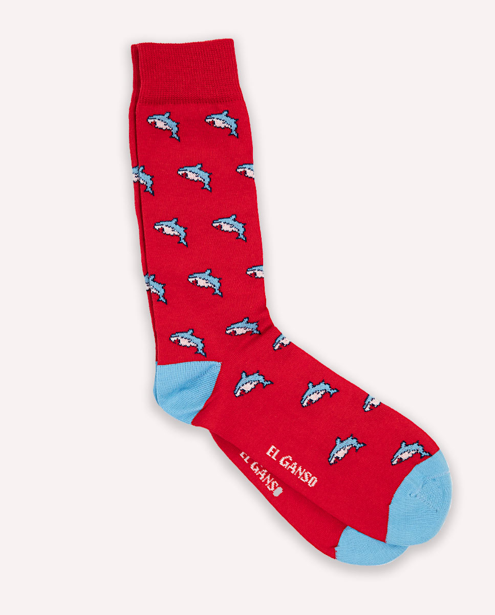 Red Shark Socks