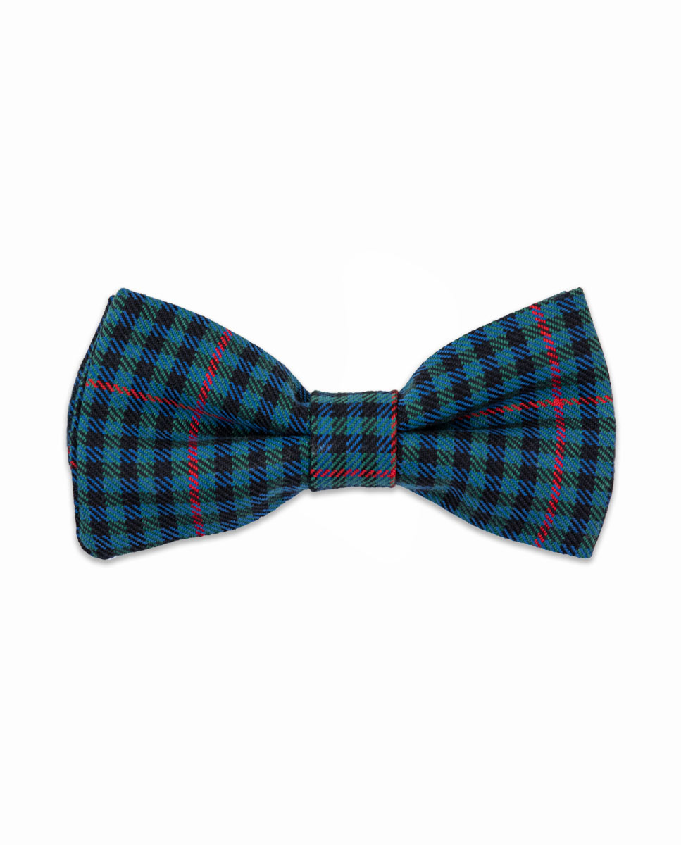 Glen Check Bow Tie W Red Outline