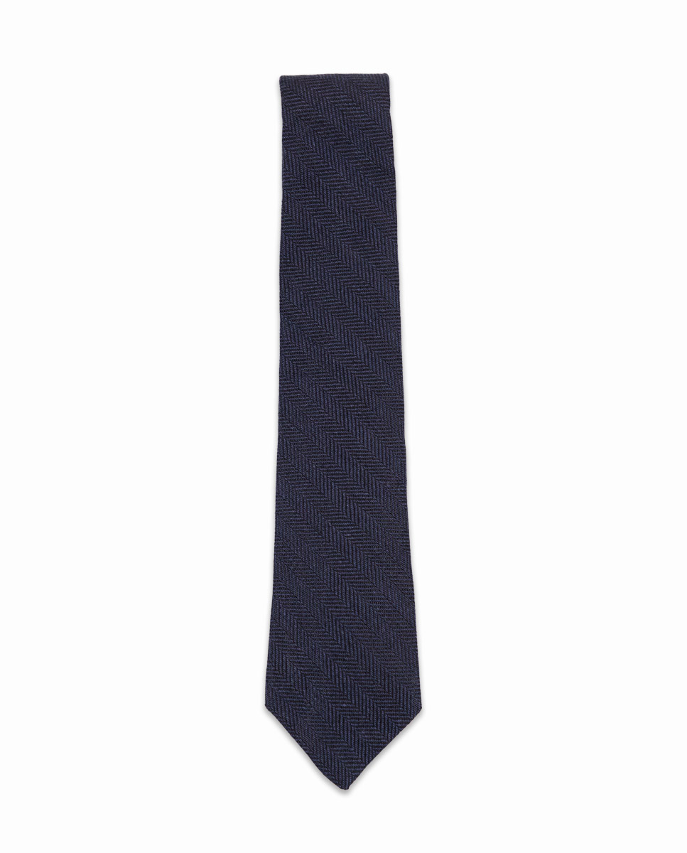 Blue Herringbone Tie