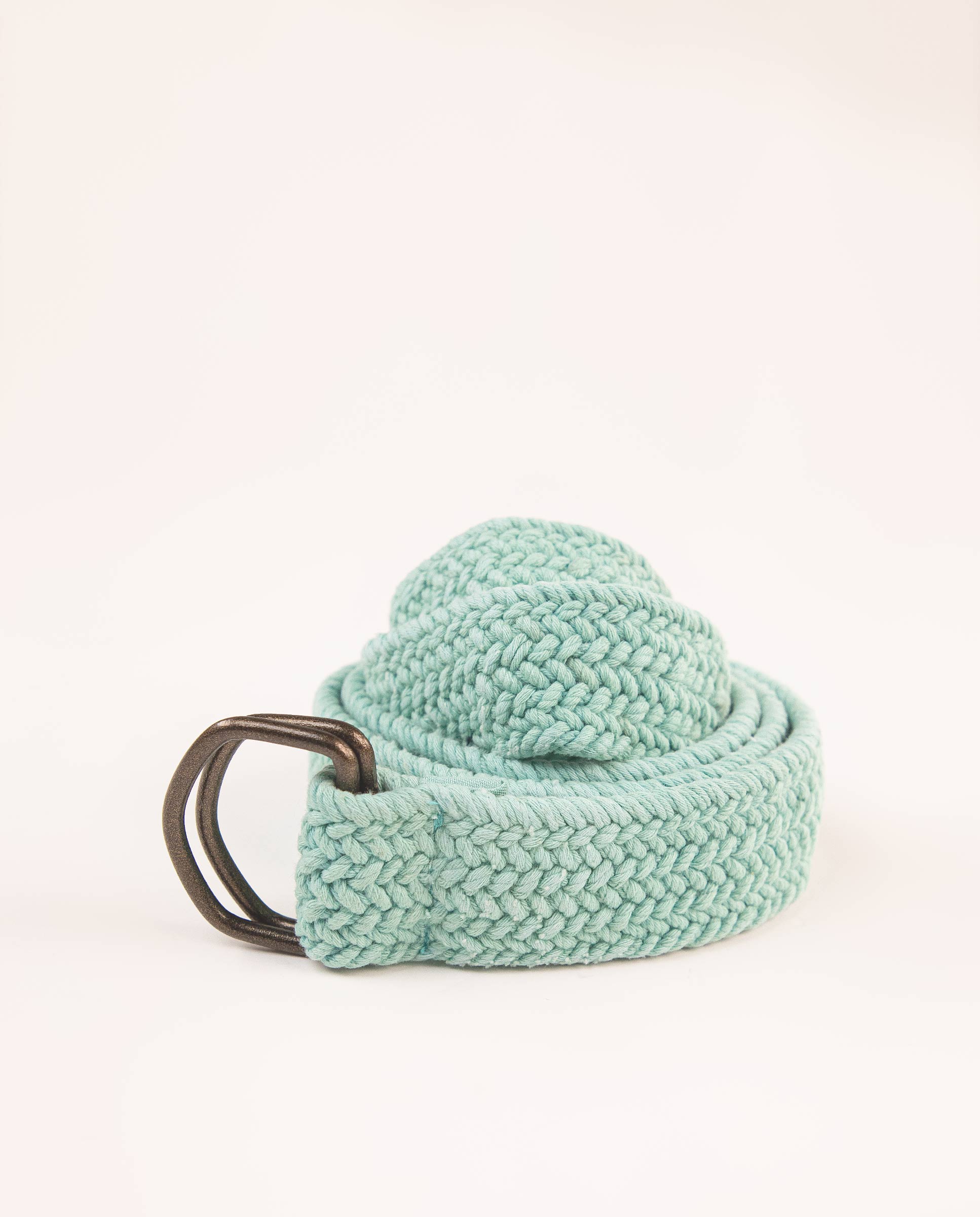 Cinturón Trenzado Lavado Turquesa