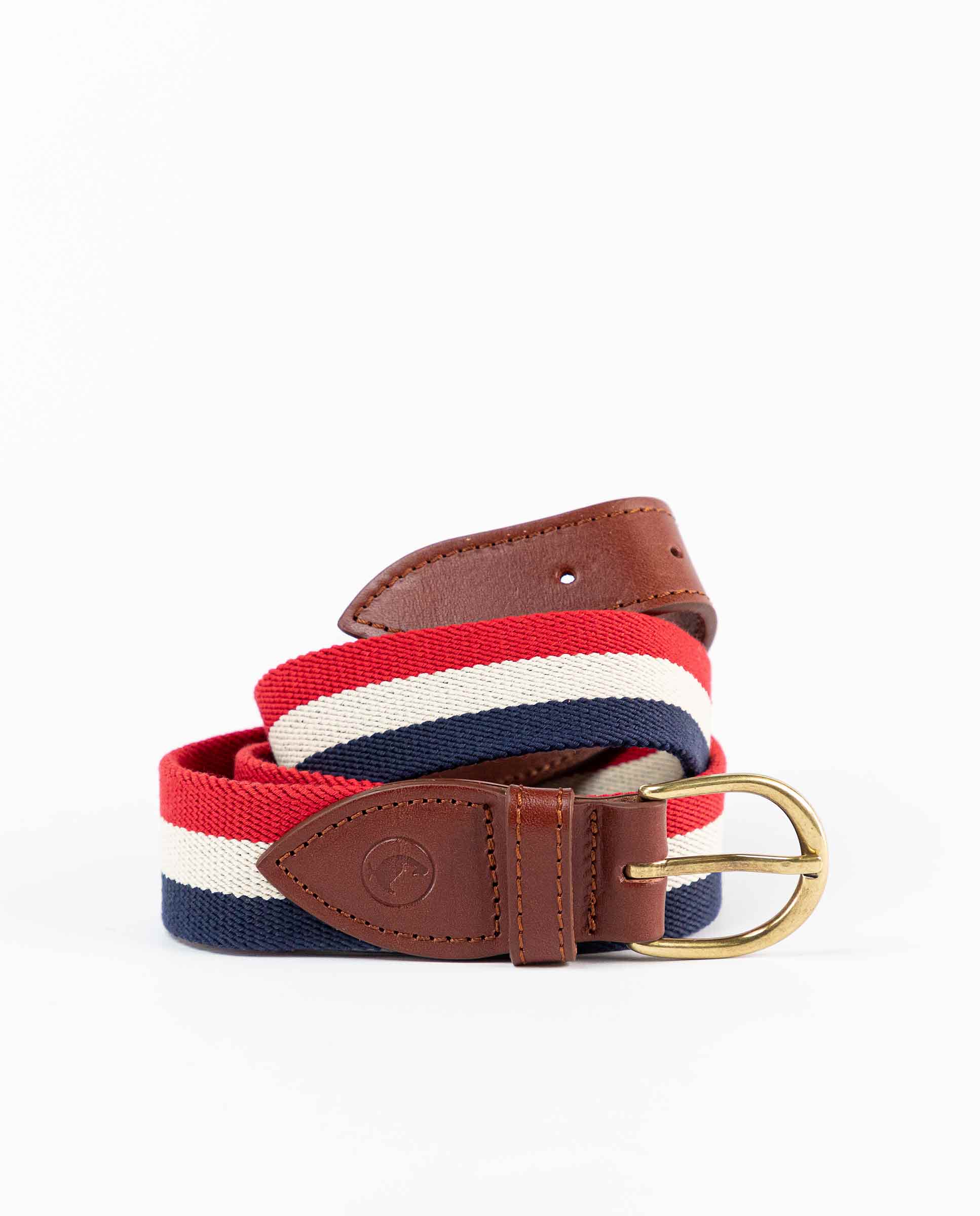 Navy Red Elastic Flag Belt