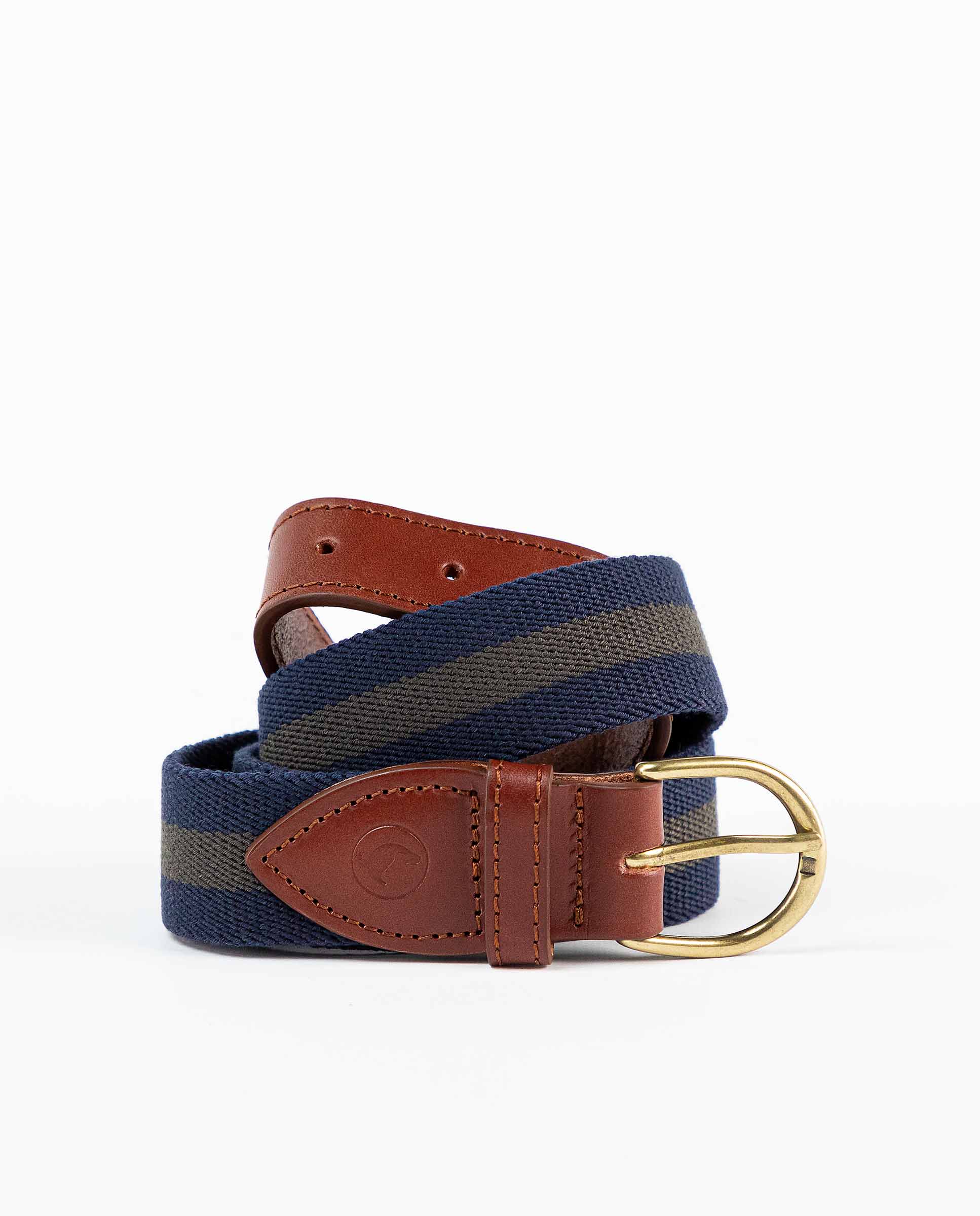 Navy Green Elastic Flag Belt