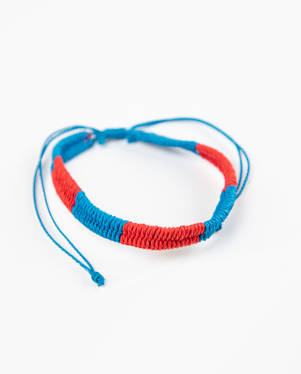 Dual-coloured Red Blue Bracelet