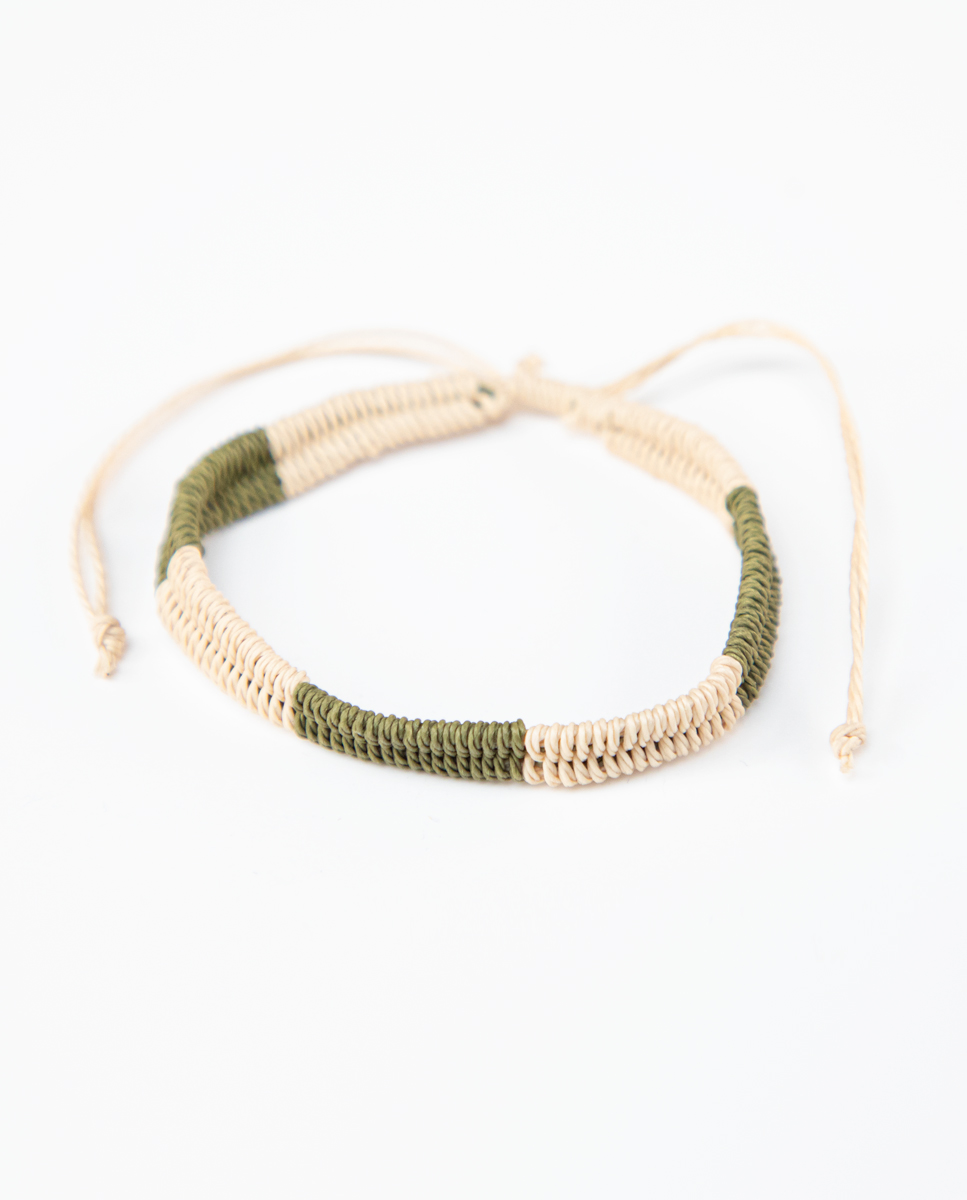 Dual-coloured Khaki Cream Bracelet