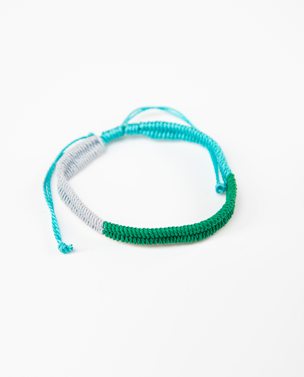 Tricoloured Turquoise Green Grey Bracelet
